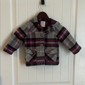Old Navy Plaid Kids Jacket with Hood GUC!